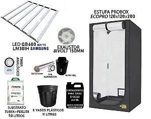 KIT PROBOX ECO 120x120x200 – Quantum Board LM301H 600w + Filtro 150l