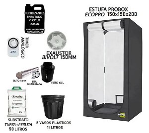 KIT PROBOX ECO 150x150x200 - Sem Luz + Filtro 150l