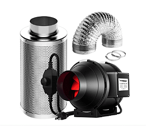 Kit Exaustão Vivosun - Exaustor TURBO MAX + Filtro de carvão Advanced + Acessórios 125mm / 110V