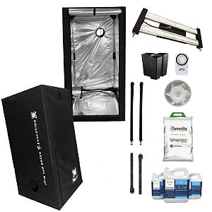 KIT ESTUFA - BARRACA DNA420 ECO LED EASY TO GROW 80x80x180 120w Quantum Board Pro LM301H EVO - Bivolt
