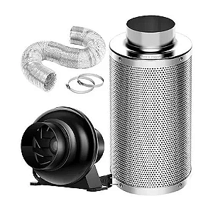 Kit Anti-odor Exaustor Mini Filtro de Carvão 100MM