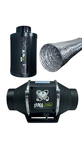 Kit Exaustor Turbo 100mm Dna420 com Filtro 100L