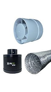 Kit Exaustor Axial 100mm Dna420 com Filtro 100S