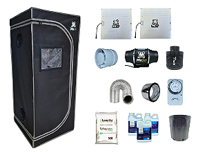 KIT ESTUFA DNA420 LED 60X60X160cm - 80w Quantum Board Dna420 283B (2 Placas 40w) + Filtro
