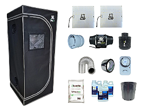 KIT ESTUFA DNA420 LED 120X120X200cm - 80w Quantum Board Dna420 283B (2 Placas 40w) + Filtro