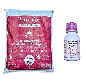 Kit substrato Terra Roxa Bio-Inerte - 20 Litros + Bioestimulante 100ml