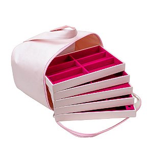 Bolsa com 05 Bandejas Pequenas Rosa 