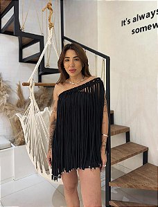 Vestido Macramê Preto