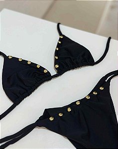 Cortininha Preto Rebite