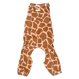 Pijama estampa girafa marrom