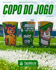 Copo de Jogo Oficial Mirassol FC - 550ml - Jogo Mirassol X São Paulo