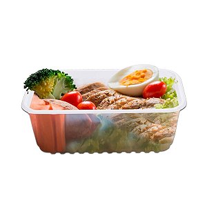 Marmitex Retangular PET c/ 24 Unidades - Vai ao Freezer e Microondas