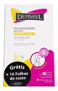 Depimiel Folhas Depilatórias Prontas Corporal C/16 Aloe Vera