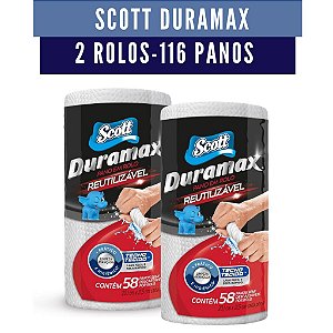Toalha Pano De Limpeza Scott Duramax Rolo Kit C/2