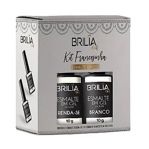 Brilia Nails Kit Francesinha 2 Itens Branco e Renda