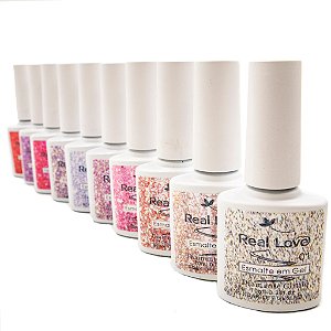 Real Love Esmalte Em Gel Refletivo Com Glitter SOAK-OFF UV&LED Diamantado 10ml