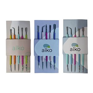 Espátula de Cutícula Inoxidável Kit C/5 - AIKO