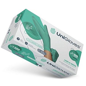 Luva Látex Verde Lano-E Unigloves Premium Unigloves S/Pó Caixa Com 100