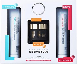 Wella Sebastian Professional Cronograma Capilar Penetraitt, Hydre e Dark Oil (3 produtos)