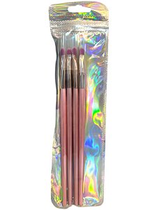 Pincel Para Gel Kit C/4 Rose