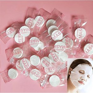 Máscara Facial Descartável Comprimida Desidratada Limpeza De Pele C/30 Und