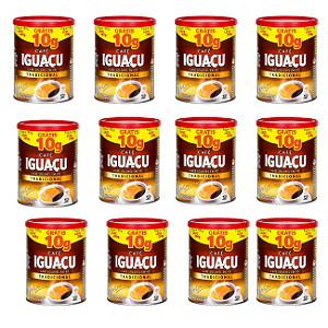 Café Solúvel Iguaçu Cremoso Tradicional Em Pó 200g 12 Latas