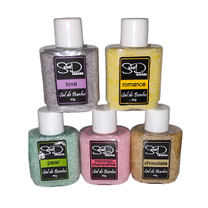 sais de banho frasco 40gr diversos para hidromassagem cx 240un