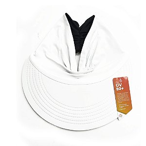 Viseira Turbante Branco com Proteção UV 50+