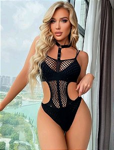 Body Sexy Com Detalhes no Pescoço