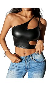 Cropped sensual vazado