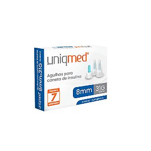 Agulhas para Caneta de Insulina 8mm 31G - Kit 7un - UniqMed