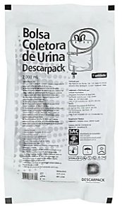 Bolsa Coletora de Urina Sistema Fechado 2000ml - Descarpack