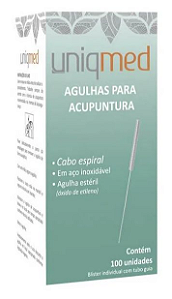 Agulha para Acupuntura 0,25x30mm - Caixa 100 unidades - UniqMed