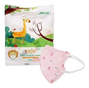 Máscara Infantil PFF2 - Kit 2un - Rosa Estampada - KSN