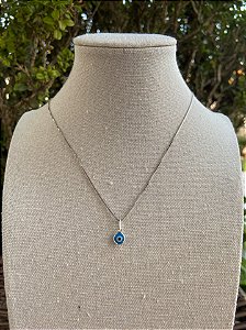 COLAR OLHO GREGO PRATA CLARO