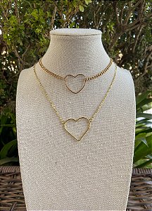 COLAR CORRENTE CORACAO VAZADO