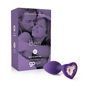 Plug Anal Pequeno em Silicone Go Play Ben Lilás - 7,5 x 3 cm