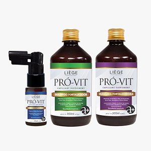 KIT COMPLETO CRESCIMENTO PRÓ VIT - SHAMPOO, MÁSCARA E TÔNICO
