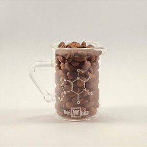 Caneca Becker de Vidro 50ml Linha Coffee – Molécula Cafeína