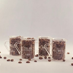 KIT ESPRESSO 1 -  4 Becker´s de Vidro com alça 50ml - Mr. White