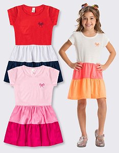 KIT 2 VESTIDO TRÊS MARIAS MENINA (ESTAMPAS SORTIDAS)