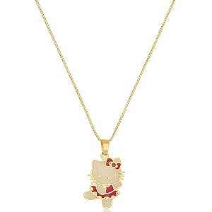 Colar Personalizado Hello Kitty Folheado Em Ouro 18k