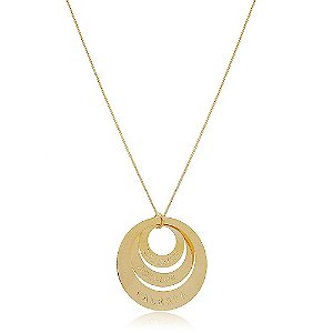 Colar Personalizado Mandala Em Circunferências Folheado Em Ouro 18k