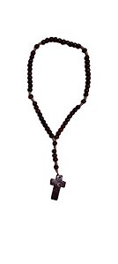 Terço de Madeira Marrom Envernizado Pequeno - Mãe Sereia