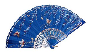 Leque em Tecido Azul Mãe Sereia