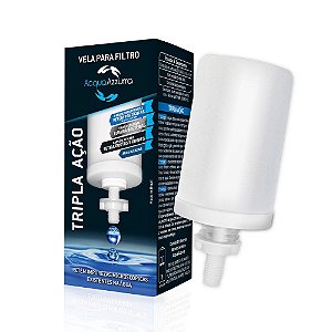 Vela para Filtro de Barro Tripla Ação Gravidade Esterilizante com Prata Coloidal, Carvão ativado, elimina bactérias