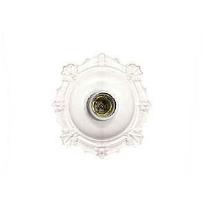 Kit 10 un. Plafonier Redondo Decorativo Sobrepor Luminária Branco Bocal Soquete Porcelana E27 Branco Elite PVC Resistent