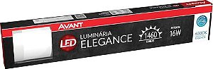 Luminária led Elegance 16w com Driver Integrado Linear Sobrepor Bivolt 1460 lumens 6500k Branco Frio - 1 Ano Garantia