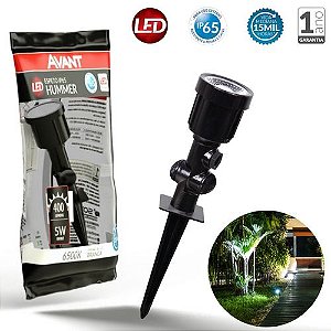 Luminária Espeto Jardim Led Branco Frio 5w Hummer Luzes de gramado IP65 Prova de água Avant Bivolt - 1 Ano Garantia