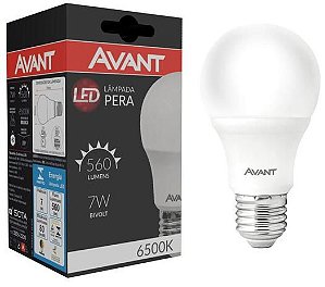 Lâmpada LED 7w Bulbo 560 lumens Avant Bivolt Econômica 6500K Branco Frio E27 (1 Ano de garantia)
